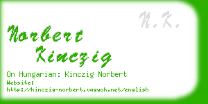 norbert kinczig business card